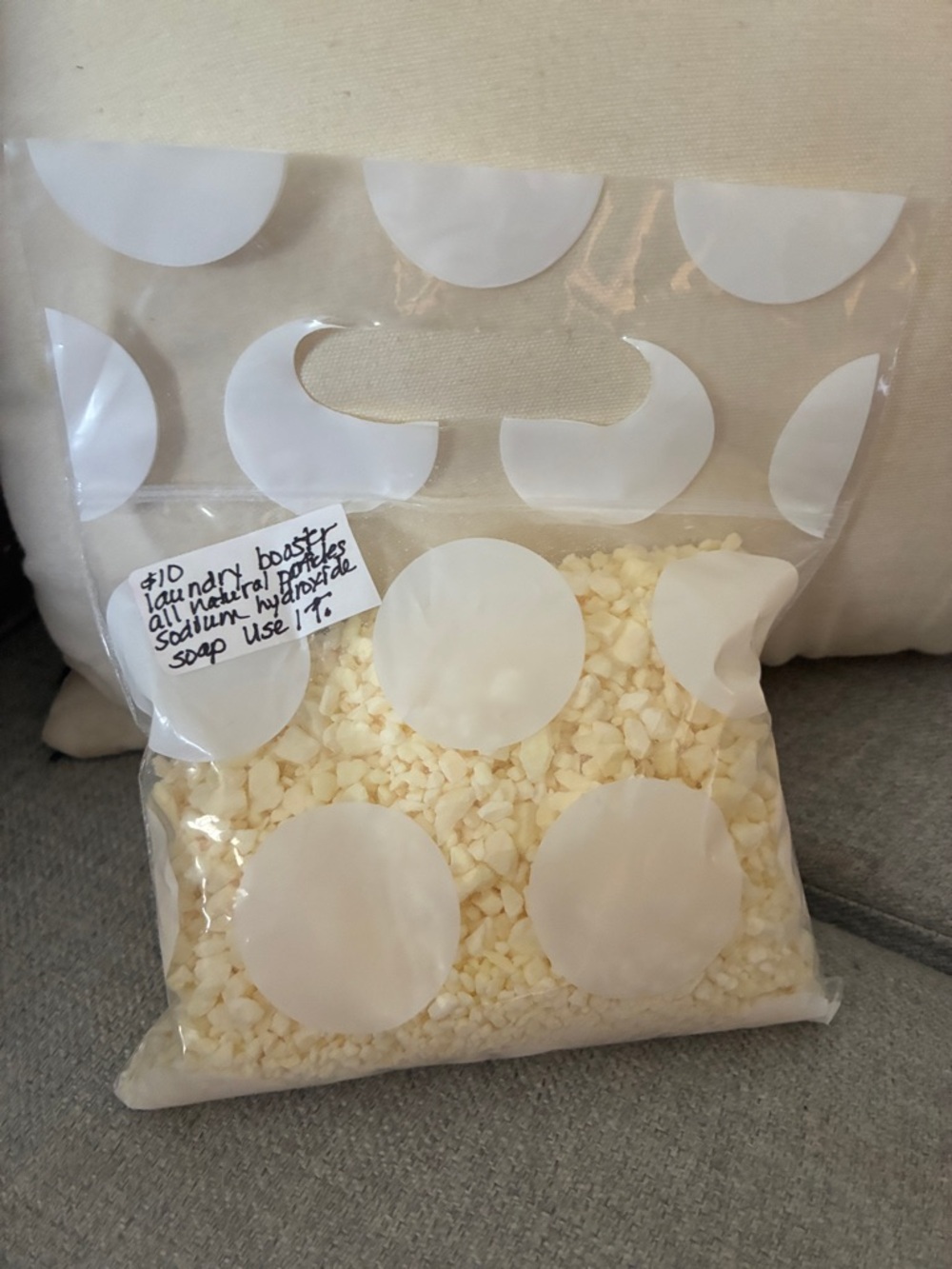 Handmade all natural laundry detergent  Soap Booster soft lemon yellow 20 loads.
